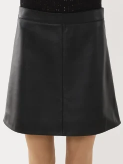 Cuir-Chloé Mini Jupe Noir