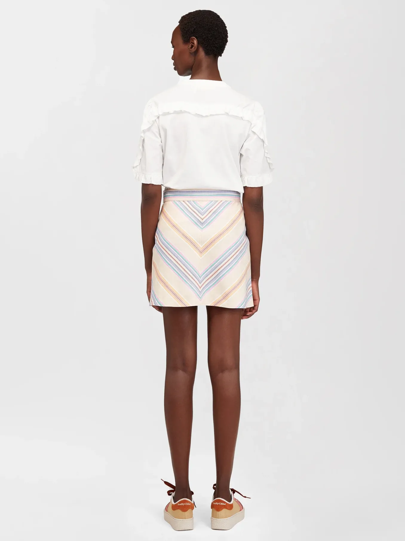 Vêtements-Chloé Mini Jupe Multicolor Pink 1