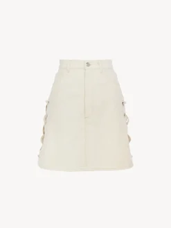 Denim-Chloé Mini Jupe A Lacets Iconic Milk