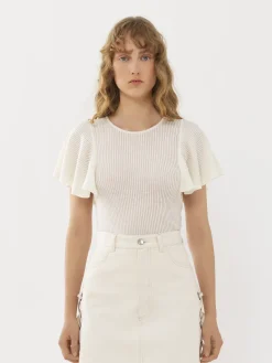 Denim-Chloé Mini Jupe A Lacets Iconic Milk