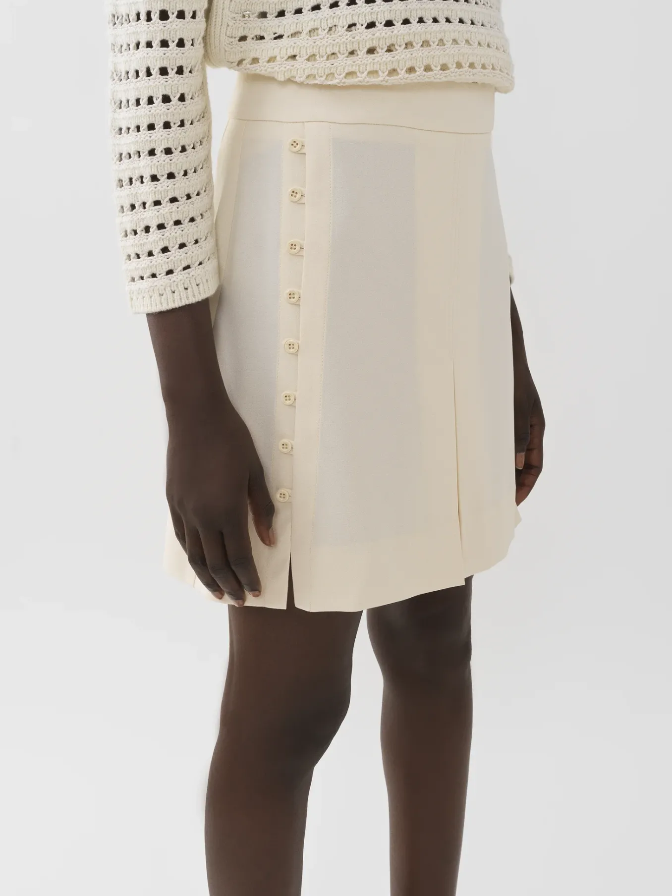 Vêtements-Chloé Mini Jupe Trapeze Light Ivory
