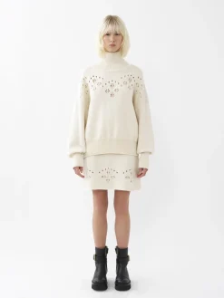 Maille-Chloé Mini Jupe Trapeze Iconic Milk