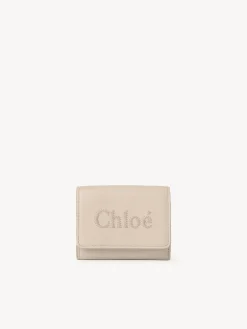 Portefeuilles Compacts-Chloé Mini Portefeuille A Trois Volets Chloe Sense Cement Pink