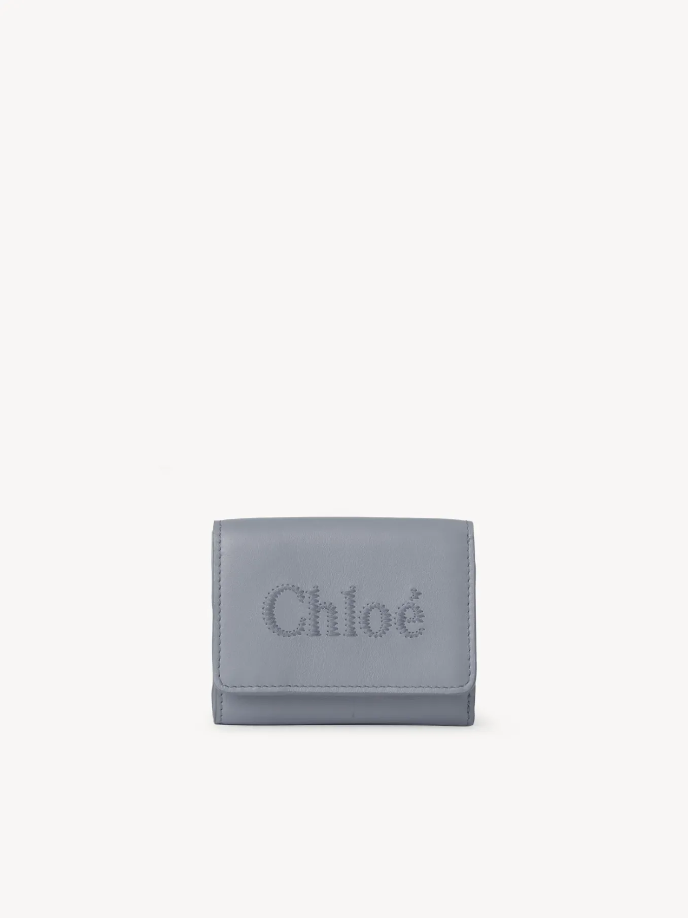 Portefeuilles Compacts-Chloé Mini Portefeuille A Trois Volets Chloe Sense Storm Blue