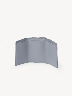 Portefeuilles Compacts-Chloé Mini Portefeuille A Trois Volets Chloe Sense Storm Blue