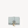 Portefeuilles Compacts-Chloé Mini Portefeuille A Trois Volets Alphabet Icy Blue