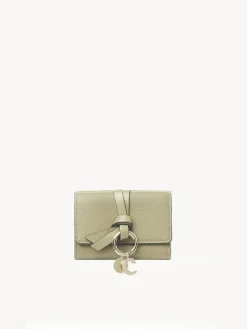 Portefeuilles Compacts-Chloé Mini Portefeuille A Trois Volets Alphabet Faded Green