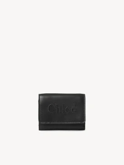 Portefeuilles Compacts-Chloé Mini Portefeuille A Trois Volets Chloe Sense Noir