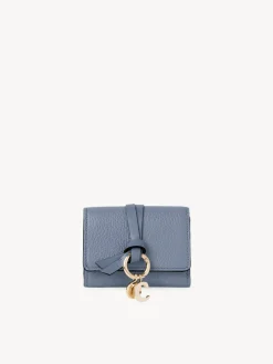 Portefeuilles Compacts-Chloé Mini Portefeuille A Trois Volets Alphabet Shady Cobalt