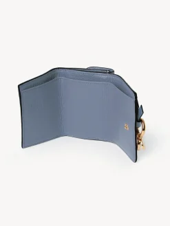 Portefeuilles Compacts-Chloé Mini Portefeuille A Trois Volets Alphabet Shady Cobalt