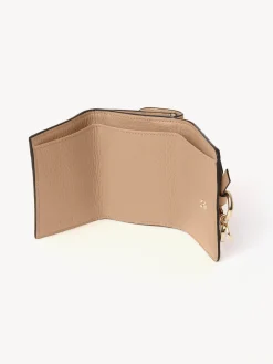 Portefeuilles Compacts-Chloé Mini Portefeuille A Trois Volets Alphabet Light Tan