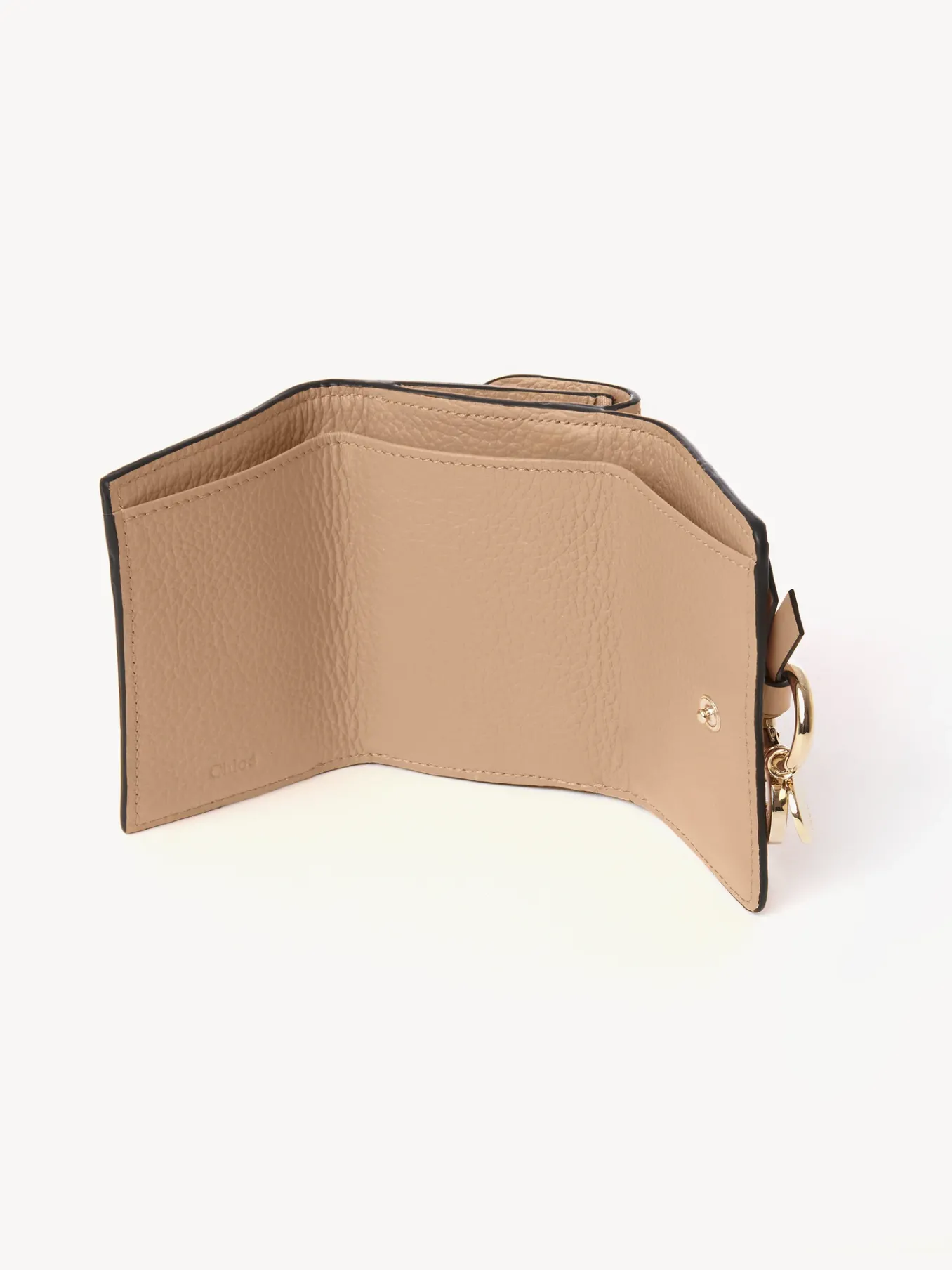 Portefeuilles Compacts-Chloé Mini Portefeuille A Trois Volets Alphabet Light Tan