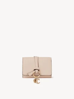 Portefeuilles Compacts-Chloé Mini Portefeuille Trois Volets Alphabet Blush Nude