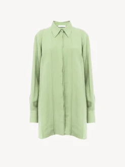 Robes-Chloé Mini Robe Chemise Limpid Green