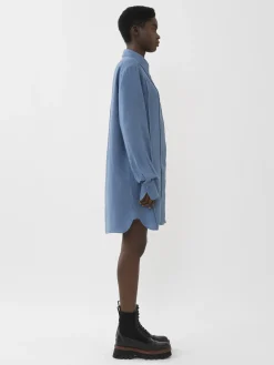 Robes-Chloé Mini Robe Chemise Pure Blue