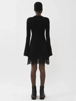 Robes-Chloé Mini Robe Col Tunisien Noir