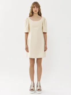 Robes-Chloé Mini Robe Manches Ballon Coconut Milk