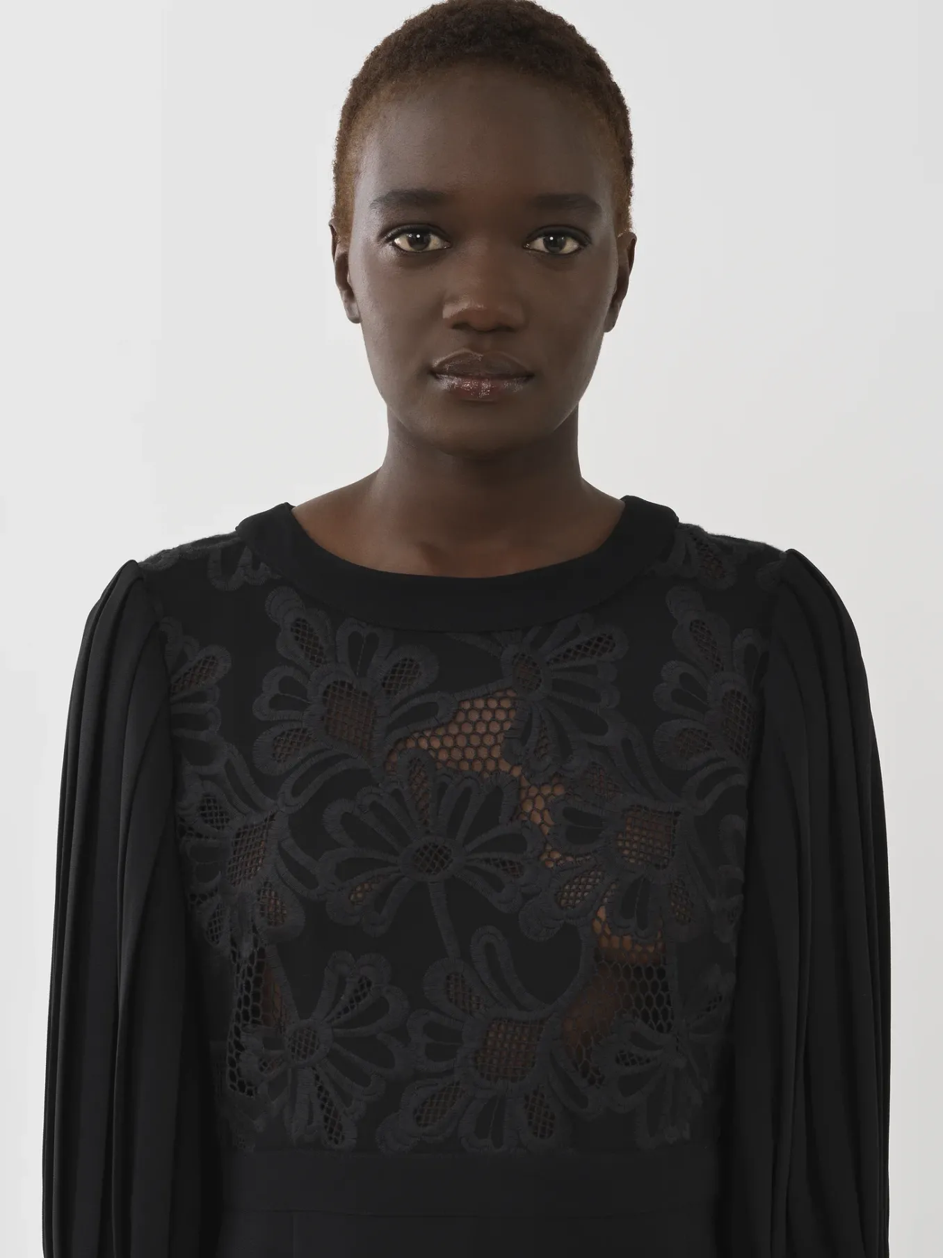 Vêtements-Chloé Mini Robe Manches Plissees Noir