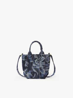 Sacs Porté Épaule-Chloé Mini Sac Cabas Laetizia Denim