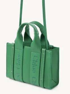 Sacs À Bandoulière-Chloé Mini Sac Cabas Woody A Bandoulière Pop Green