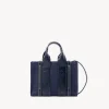 Sacs À Bandoulière-Chloé Mini Sac Cabas Woody A Bandoulière Deep Denim