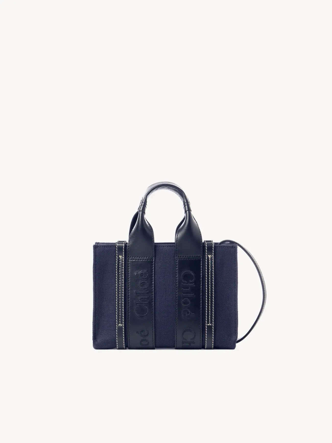 Sacs À Bandoulière-Chloé Mini Sac Cabas Woody A Bandoulière Deep Denim