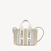 Sacs À Bandoulière-Chloé Mini Sac Cabas Woody A Bandoulière White - Blue 2