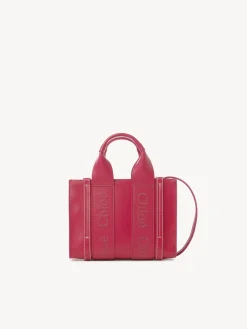 Sacs À Bandoulière-Chloé Mini Sac Cabas Woody A Bandoulière Fizzy Pink