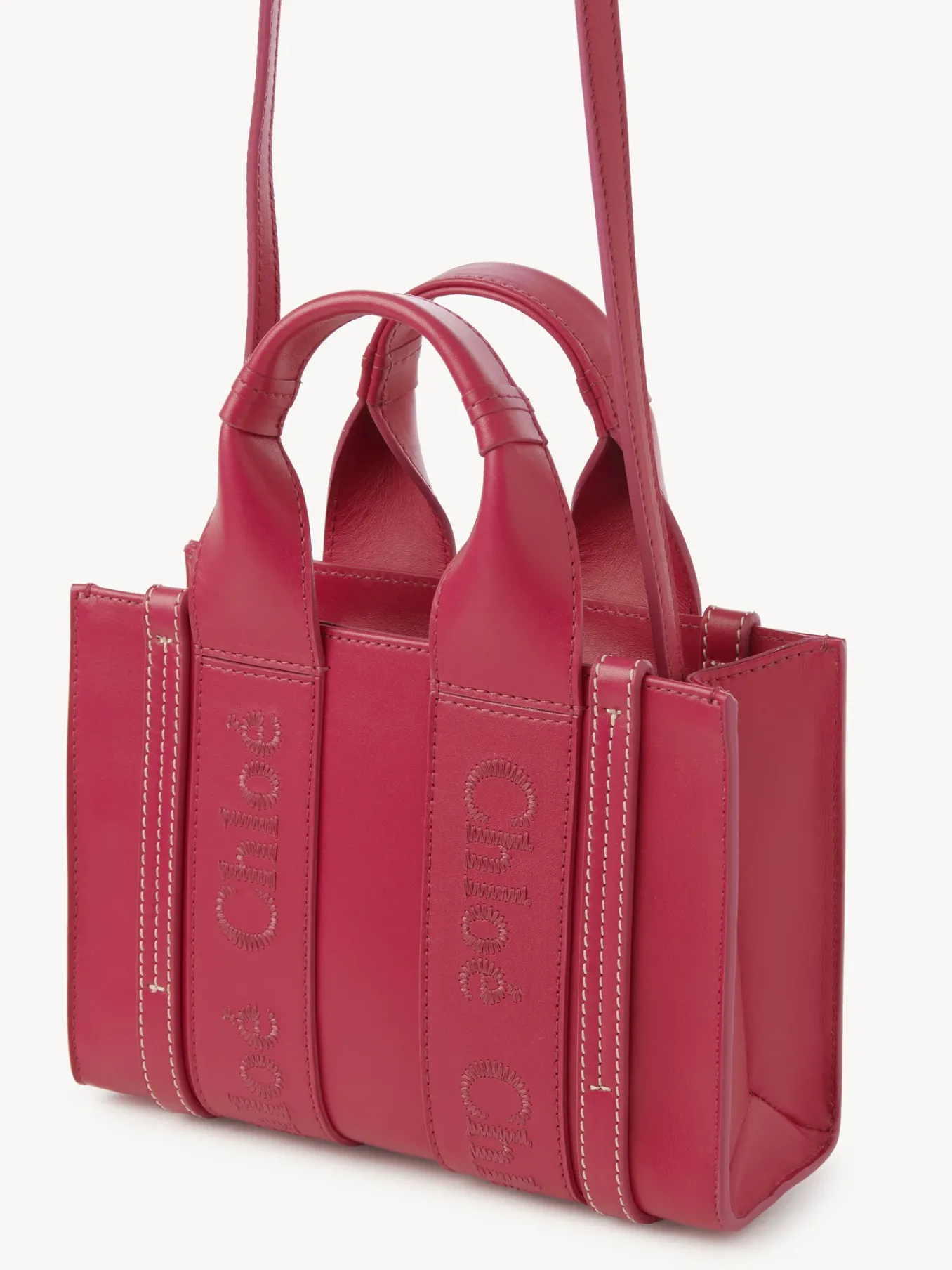 Sacs À Bandoulière-Chloé Mini Sac Cabas Woody A Bandoulière Fizzy Pink