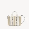 Sacs À Bandoulière-Chloé Mini Sac Cabas Woody A Bandoulière Blanc