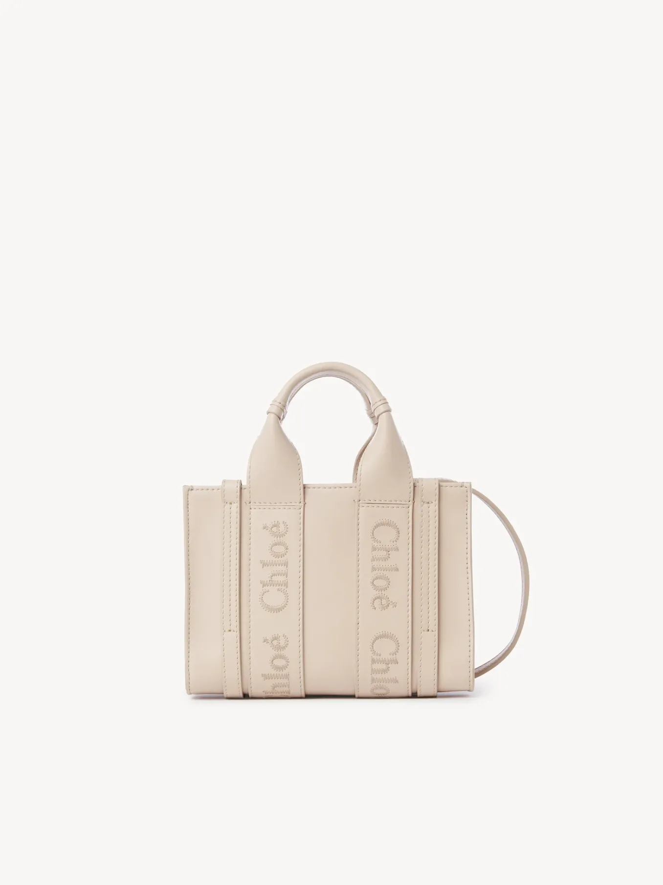 Sacs À Bandoulière-Chloé Mini Sac Cabas Woody A Bandoulière Cement Pink