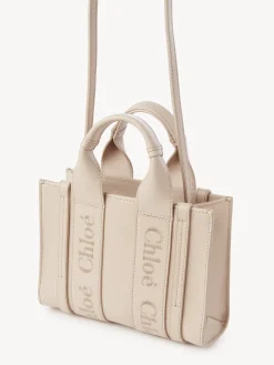Sacs À Bandoulière-Chloé Mini Sac Cabas Woody A Bandoulière Cement Pink