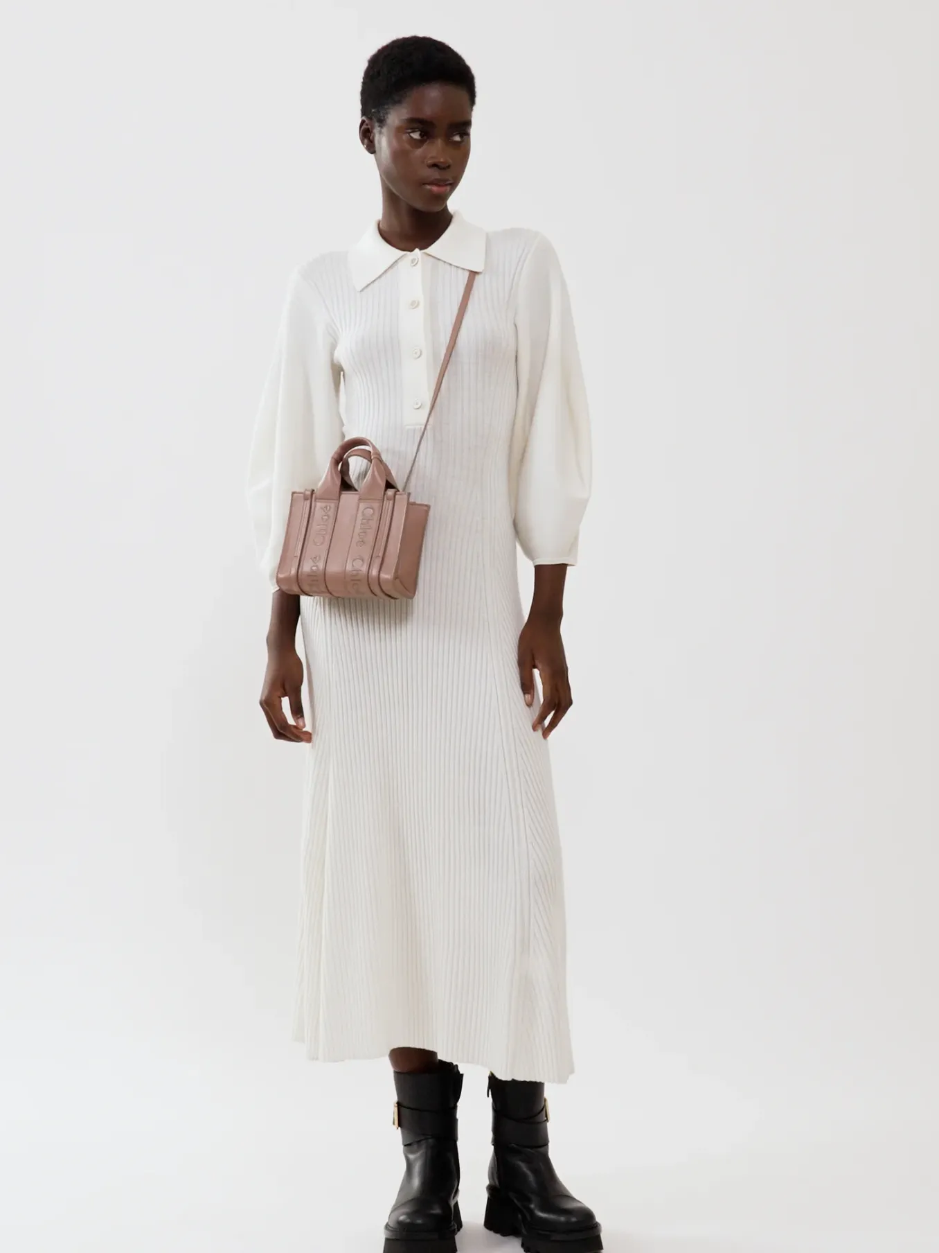 Sacs À Bandoulière-Chloé Mini Sac Cabas Woody A Bandoulière Cement Pink