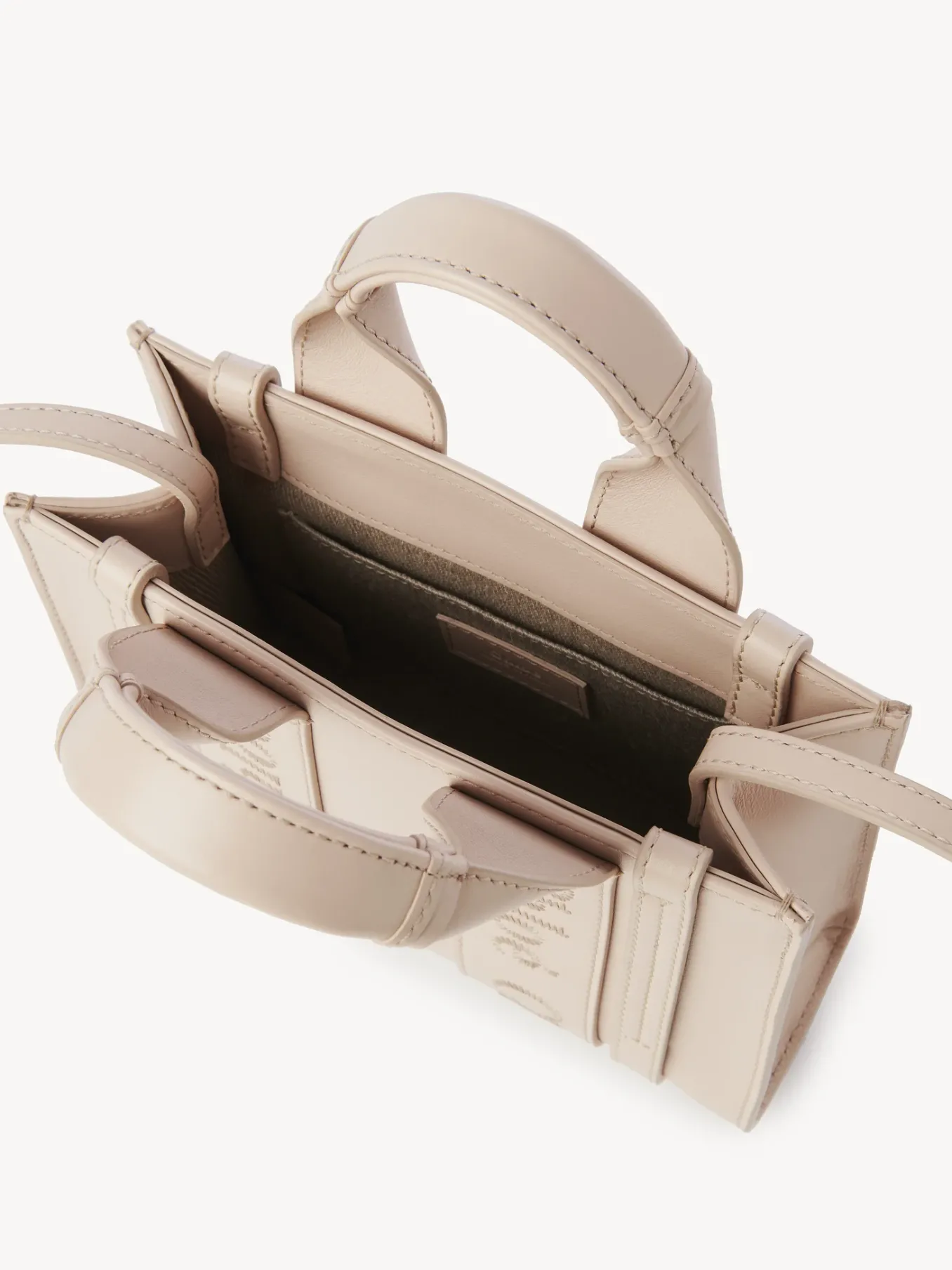 Sacs À Bandoulière-Chloé Mini Sac Cabas Woody A Bandoulière Cement Pink