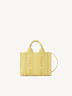 Sacs À Bandoulière-Chloé Mini Sac Cabas Woody A Bandoulière Daffodil Yellow