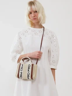 Sacs À Bandoulière-Chloé Mini Sac Cabas Woody A Bandoulière Brown - Beige 1