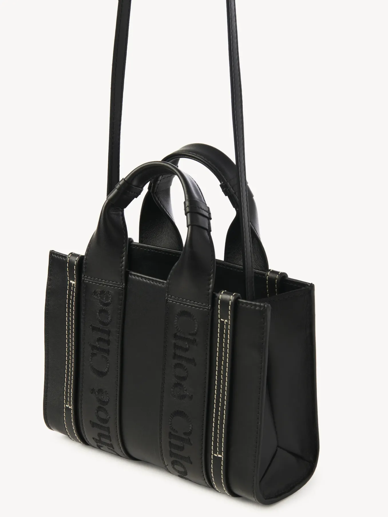 Sacs À Bandoulière-Chloé Mini Sac Cabas Woody A Bandoulière Noir