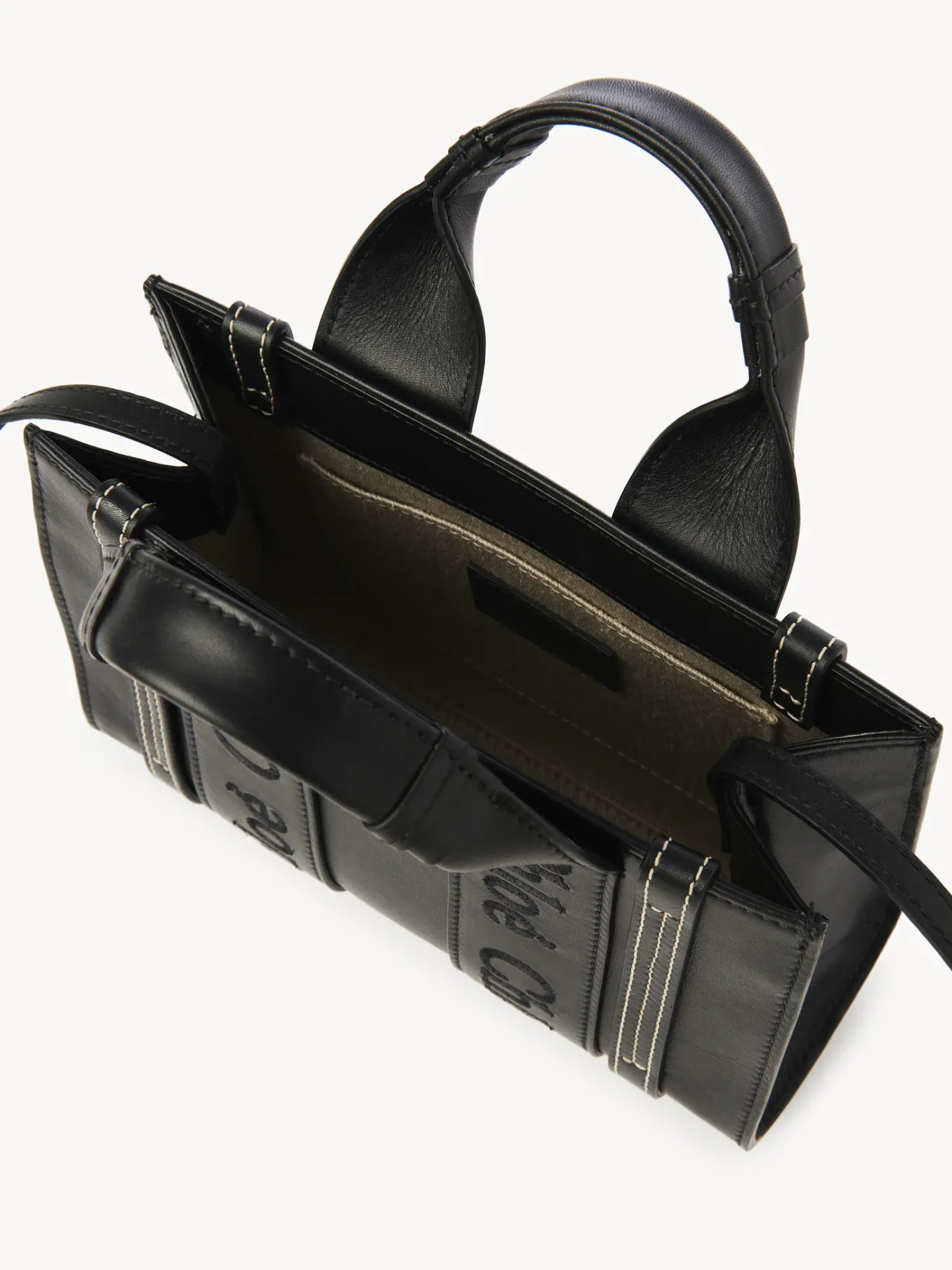 Sacs À Bandoulière-Chloé Mini Sac Cabas Woody A Bandoulière Noir