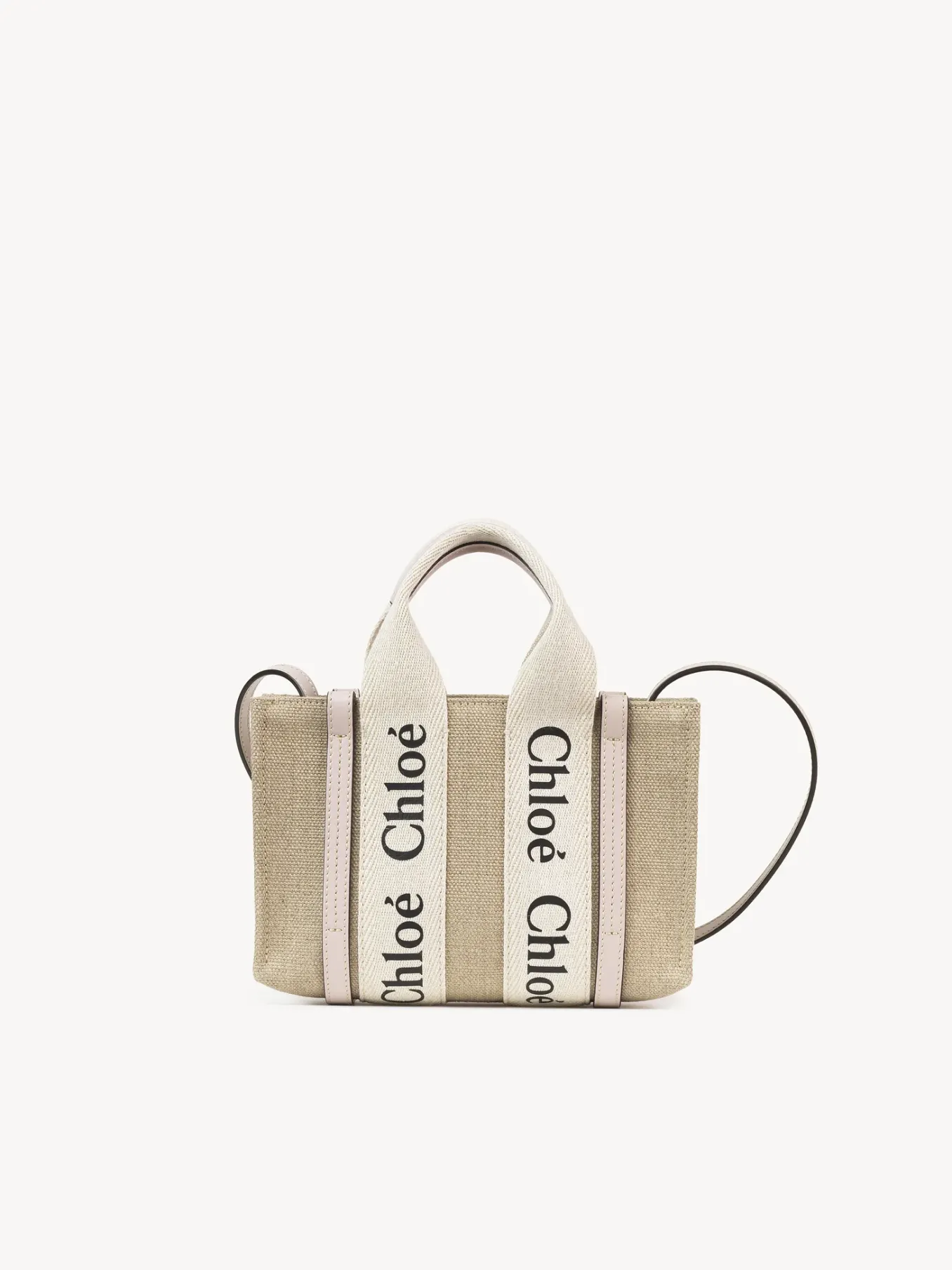 Sacs À Bandoulière-Chloé Mini Sac Cabas Woody A Bandoulière Cement Pink