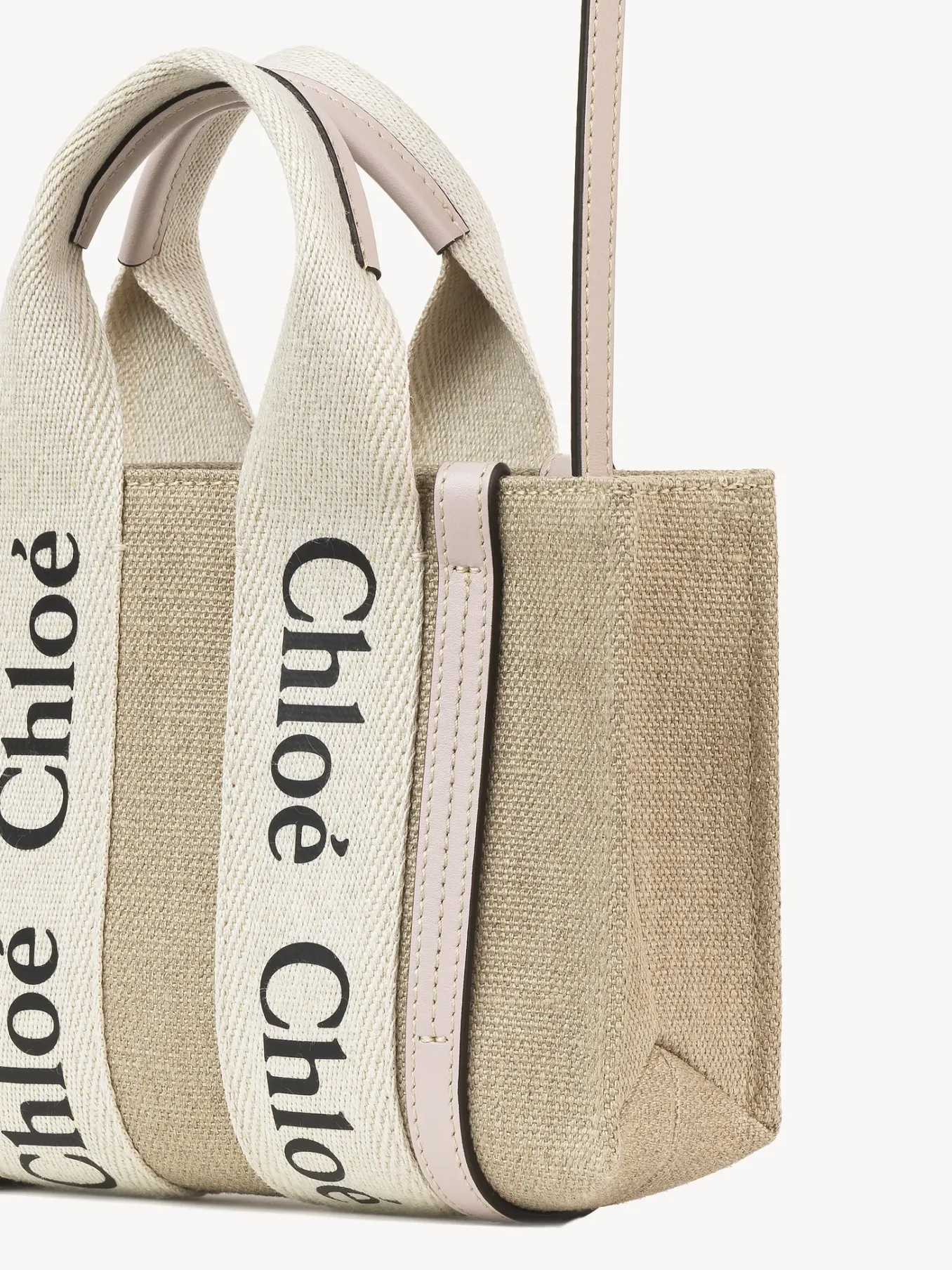 Sacs À Bandoulière-Chloé Mini Sac Cabas Woody A Bandoulière Cement Pink