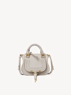 Sacs À Bandoulière-Chloé Mini Sac Double Porte Marcie Wild Grey