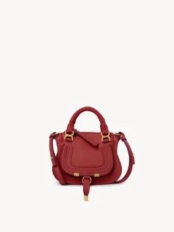 Sacs À Bandoulière-Chloé Mini Sac Double Porte Marcie Reddish Pink