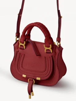 Sacs À Bandoulière-Chloé Mini Sac Double Porte Marcie Reddish Pink