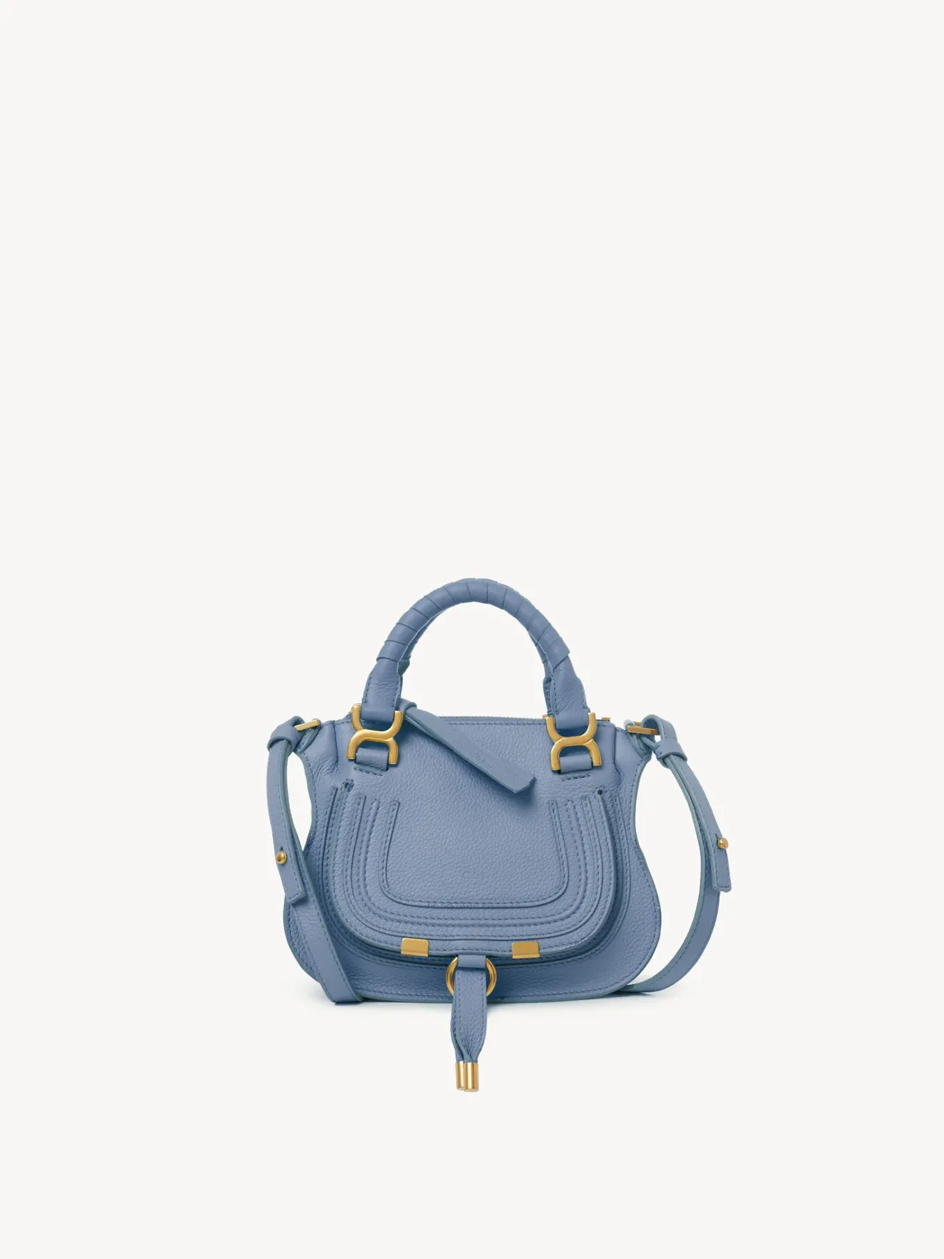 Sacs À Bandoulière-Chloé Mini Sac Double Porte Marcie Shady Cobalt