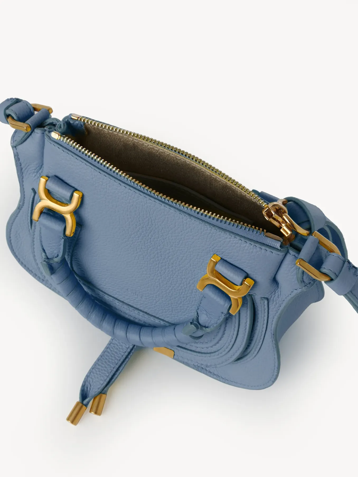 Sacs À Bandoulière-Chloé Mini Sac Double Porte Marcie Shady Cobalt