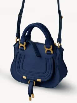 Sacs À Bandoulière-Chloé Mini Sac Double Porte Marcie Deep Denim