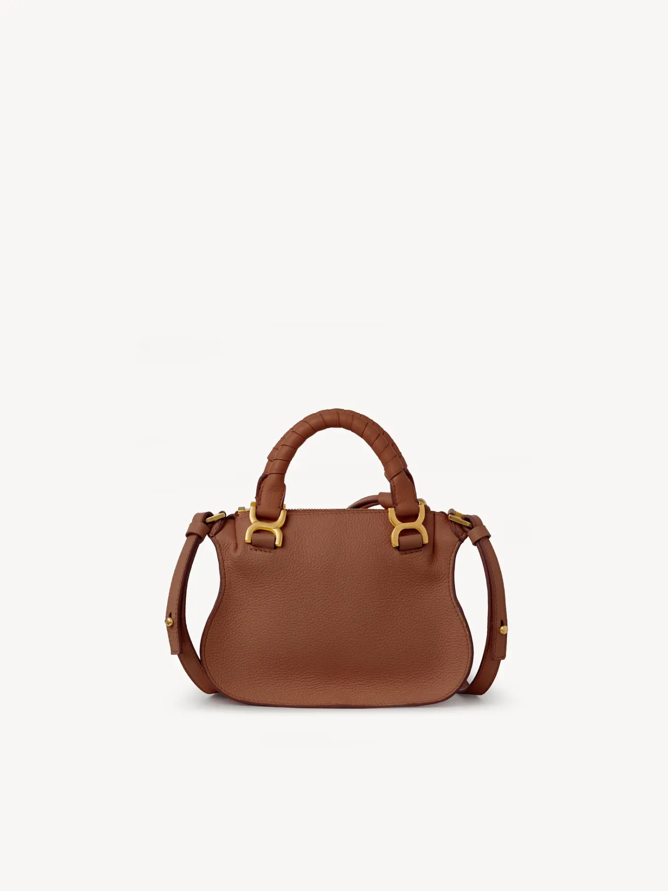 Sacs À Bandoulière-Chloé Mini Sac Double Porte Marcie Tan