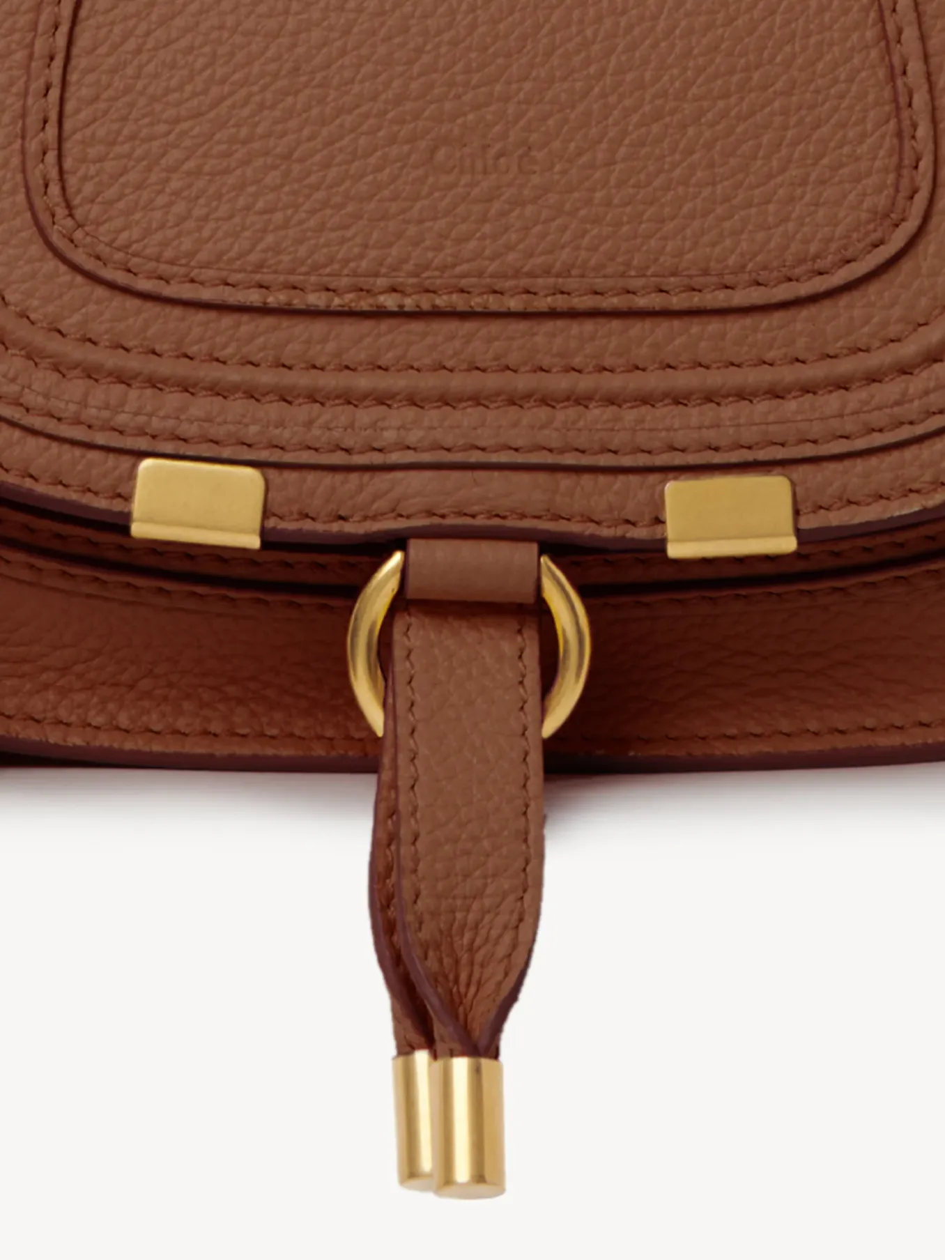 Sacs À Bandoulière-Chloé Mini Sac Double Porte Marcie Tan