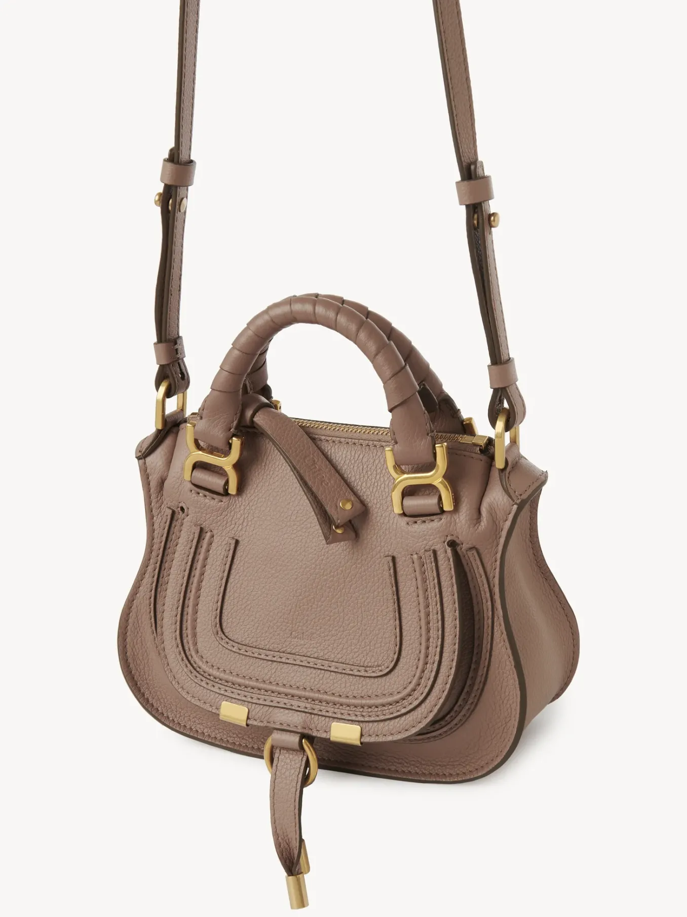 Sacs À Bandoulière-Chloé Mini Sac Double Porte Marcie Woodrose