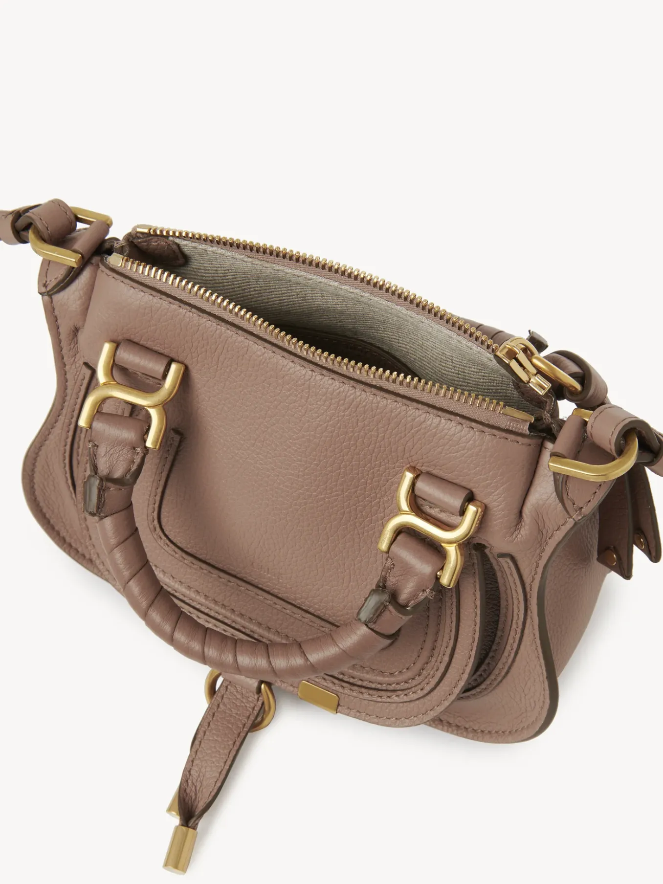 Sacs À Bandoulière-Chloé Mini Sac Double Porte Marcie Woodrose